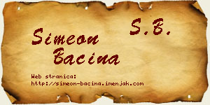 Simeon Baćina vizit kartica